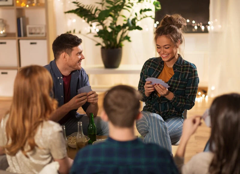 People playing a game at a church game night