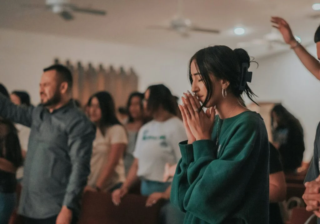 People gathered for a Sunday service